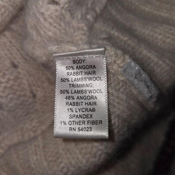Banana Republic Angora & Lambs Wool  Cable Knit Cowl Neck Sweater Small - Picture 6 of 6